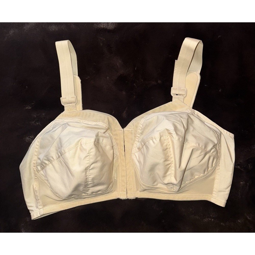 Vintage Exquisite Form Bra 38d Front Hook Beige Wireless